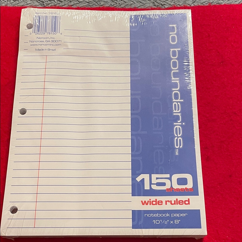No Boundaries Wide Ruled Notebook Paper